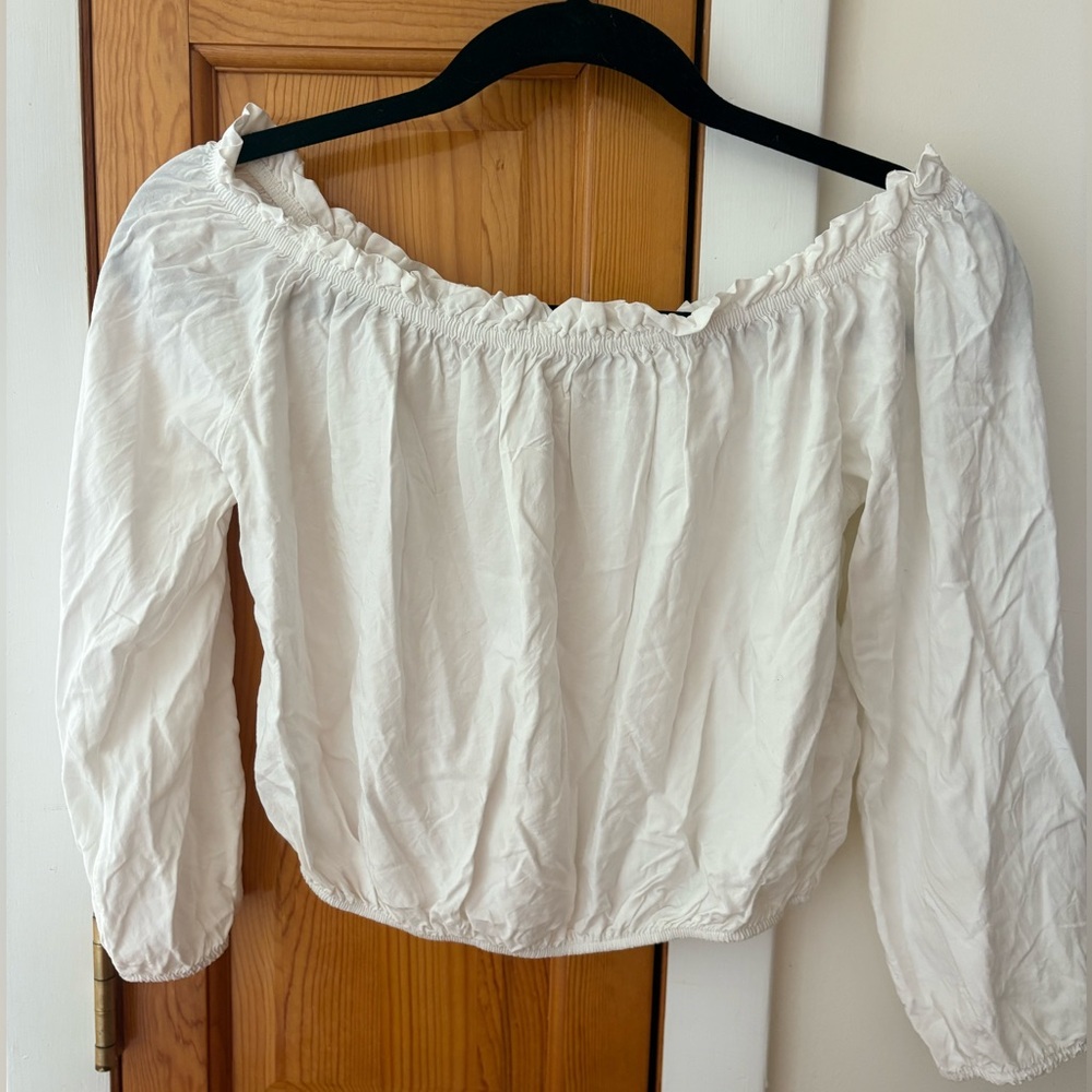 White flowy crop top